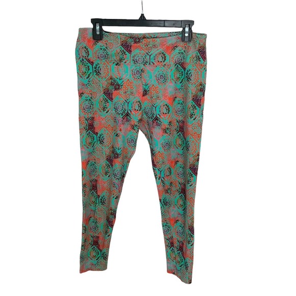 Soft Surroundings Women's Medium Leggings Straight Leg Ankle Length Turquoise - Picture 1 of 8